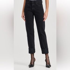 R13 Romeo Jeans with Cuff in Black Onyx
